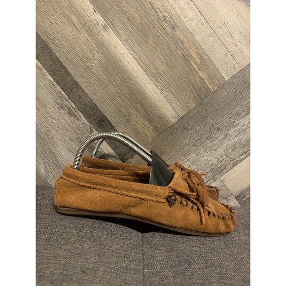 Minnetonka Other - Minnetonka Kilty Hardsole Womens Size 7 Brown Suede Slip On Moccasin Flat 402